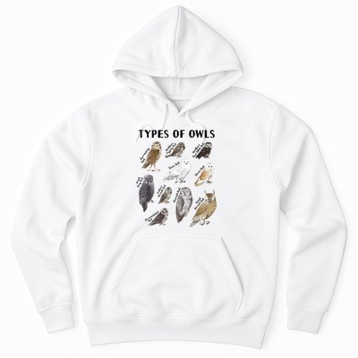Types Of Owls Educational Collection Cute Owl Lover Hoodie