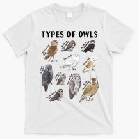 Types Of Owls Educational Collection Cute Owl Lover T-Shirt