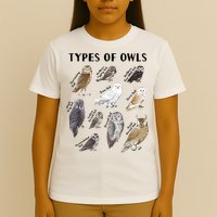 Types Of Owls Educational Collection Cute Owl Lover T-Shirt