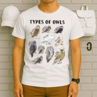Types Of Owls Educational Collection Cute Owl Lover T-Shirt