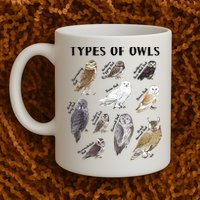 Types Of Owls Educational Collection Cute Owl Lover Mug