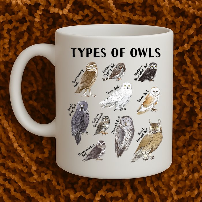 Types Of Owls Educational Collection Cute Owl Lover Mug