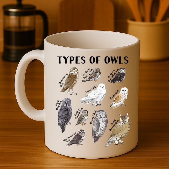 Types Of Owls Educational Collection Cute Owl Lover Mug
