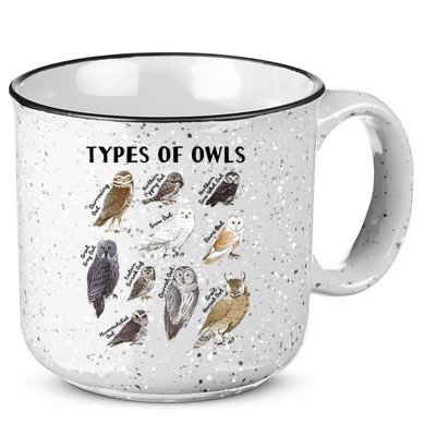 Types Of Owls Educational Collection Cute Owl Lover 15oz Campfire Ceramic Mug