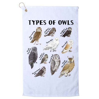 Types Of Owls Educational Collection Cute Owl Lover Golf Towel