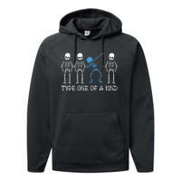 Type One Of A Kind Type 1 Diabetes Awareness Skeleton Performance Fleece Hoodie