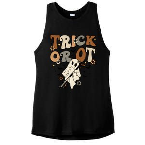 Trick Or Ot Occupational Therapy Halloween Ghost Ladies PosiCharge Tri-Blend Wicking Tank