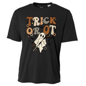 Trick Or Ot Occupational Therapy Halloween Ghost Cooling Performance Crew T-Shirt