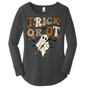 Trick Or Ot Occupational Therapy Halloween Ghost Women's Perfect Tri Tunic Long Sleeve Shirt