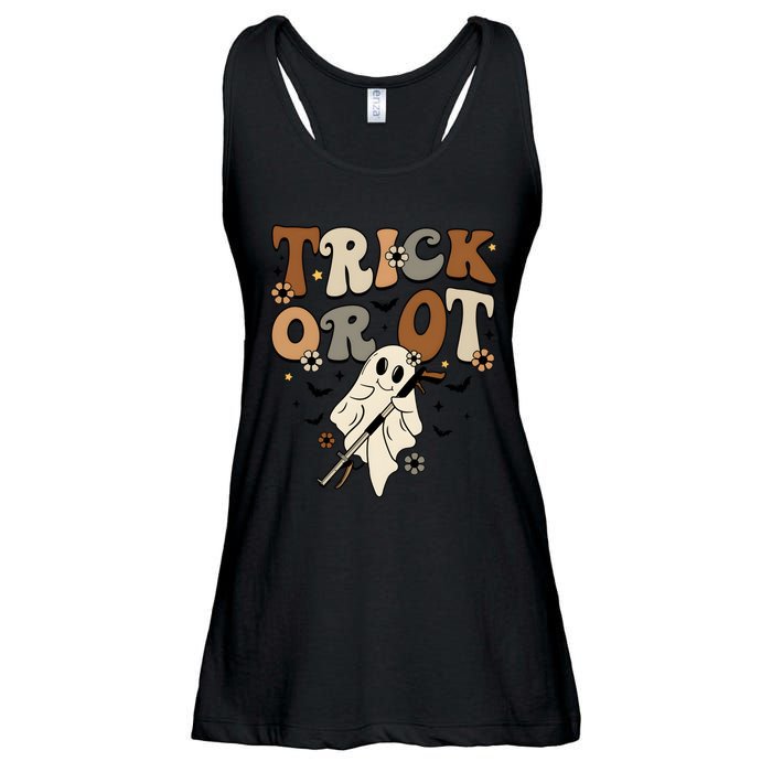 Trick Or Ot Occupational Therapy Halloween Ghost Ladies Essential Flowy Tank