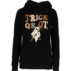 Trick Or Ot Occupational Therapy Halloween Ghost Womens Funnel Neck Pullover Hood