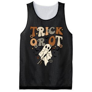 Trick Or Ot Occupational Therapy Halloween Ghost Mesh Reversible Basketball Jersey Tank