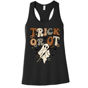 Trick Or Ot Occupational Therapy Halloween Ghost Women's Racerback Tank