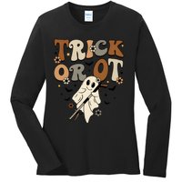 Trick Or Ot Occupational Therapy Halloween Ghost Ladies Long Sleeve Shirt