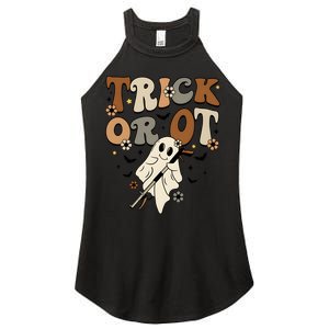 Trick Or Ot Occupational Therapy Halloween Ghost Women's Perfect Tri Rocker Tank