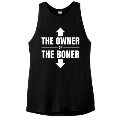 The Owner Of The Boner Funny Ladies PosiCharge Tri-Blend Wicking Tank