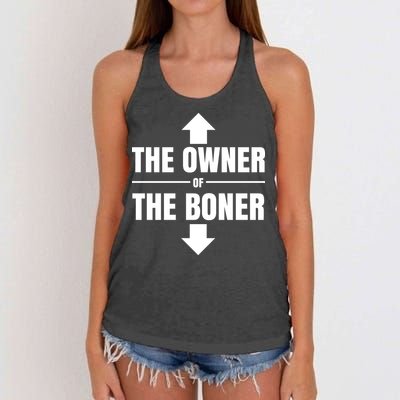 The Owner Of The Boner Funny Women's Knotted Racerback Tank