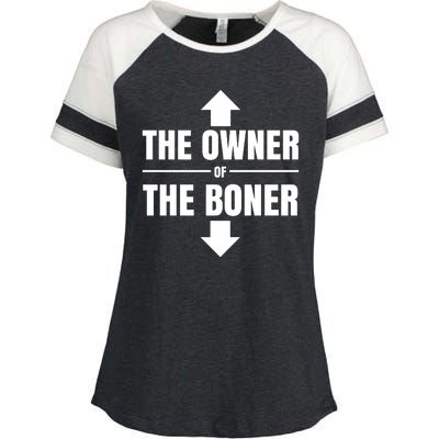 The Owner Of The Boner Funny Enza Ladies Jersey Colorblock Tee