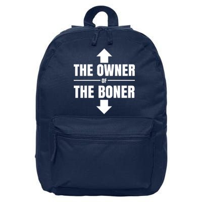 The Owner Of The Boner Funny 16 in Basic Backpack