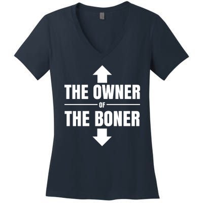 The Owner Of The Boner Funny Women's V-Neck T-Shirt