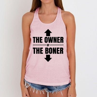 The Owner Of The Boner Funny Women's Knotted Racerback Tank