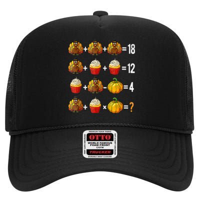 Thanksgiving Order Of Operations Quiz Math Teacher Turkey High Crown Mesh Back Trucker Hat