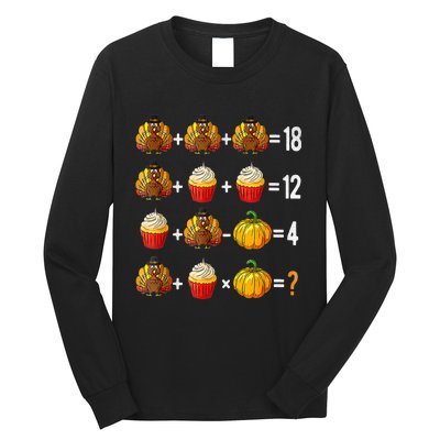 Thanksgiving Order Of Operations Quiz Math Teacher Turkey Long Sleeve Shirt