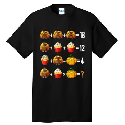 Thanksgiving Order Of Operations Quiz Math Teacher Turkey Tall T-Shirt