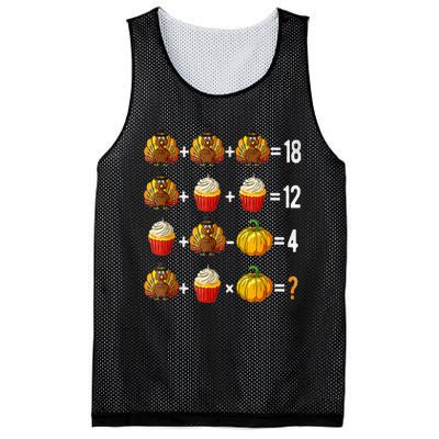 Thanksgiving Order Of Operations Quiz Math Teacher Turkey Mesh Reversible Basketball Jersey Tank