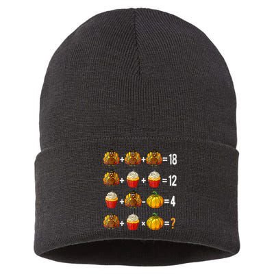 Thanksgiving Order Of Operations Quiz Math Teacher Turkey Sustainable Knit Beanie