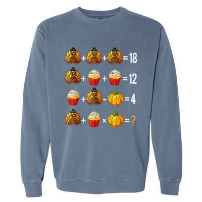 Thanksgiving Order Of Operations Quiz Math Teacher Turkey Garment-Dyed Sweatshirt