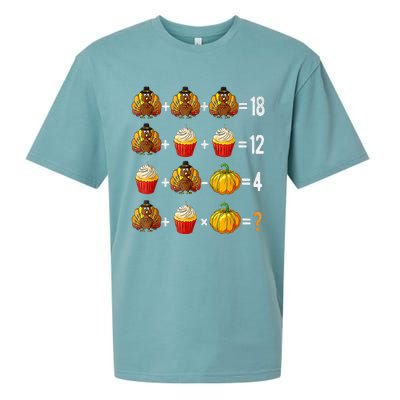 Thanksgiving Order Of Operations Quiz Math Teacher Turkey Sueded Cloud Jersey T-Shirt