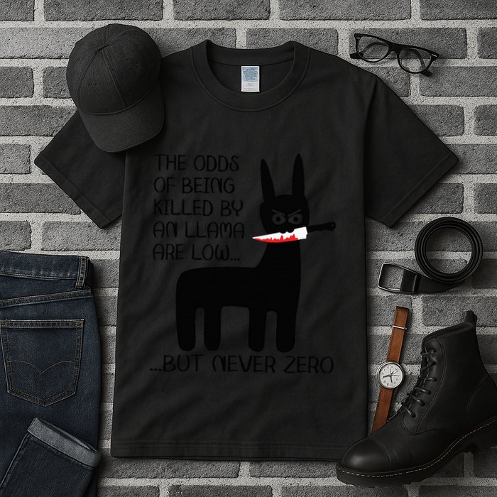 The odds of being killed by an llama are low but never zero Tall T-Shirt