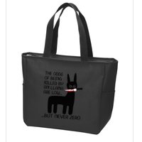 The odds of being killed by an llama are low but never zero Zip Tote Bag