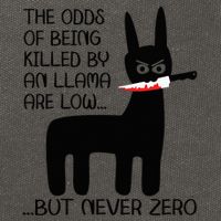 The odds of being killed by an llama are low but never zero Cotton Canvas Backpack