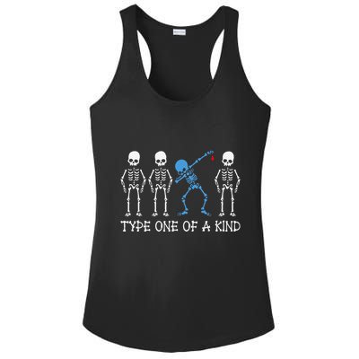 Type One Of A Kind Type 1 Diabetes Awareness Skeleton Ladies PosiCharge Competitor Racerback Tank