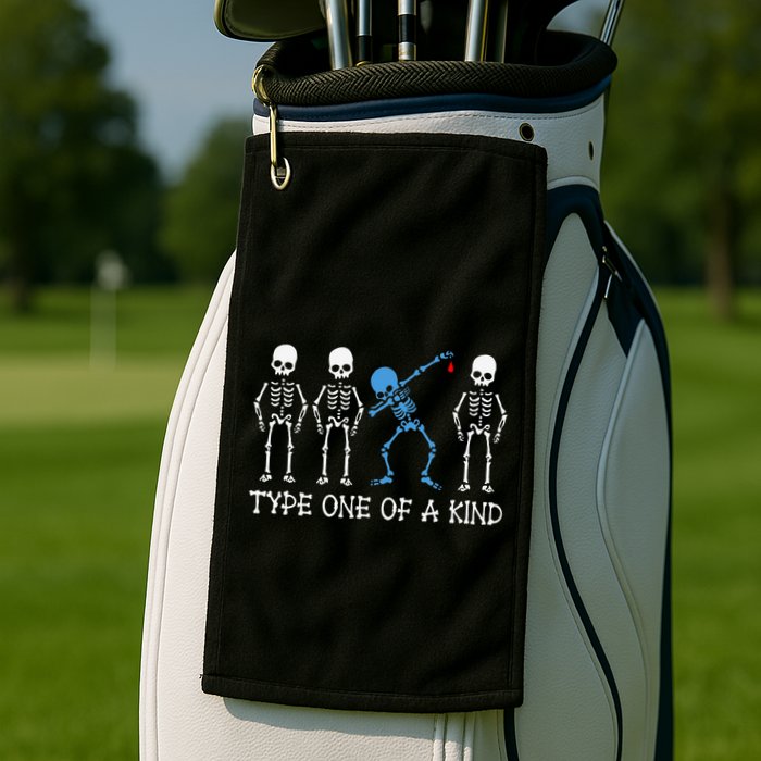 Type One Of A Kind Type 1 Diabetes Awareness Skeleton Golf Towel