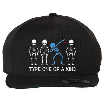 Type One Of A Kind Type 1 Diabetes Awareness Skeleton Wool Snapback Cap