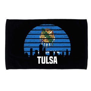 Tulsa Oklahoma Ok Group City Trip Silhouette Flag Microfiber Hand Towel