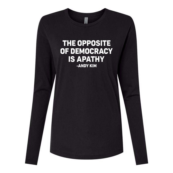 The Opposite Of Democracy Is Pathy Andy Kim Womens Cotton Relaxed Long Sleeve T-Shirt