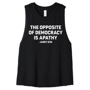 The Opposite Of Democracy Is Pathy Andy Kim Women's Racerback Cropped Tank