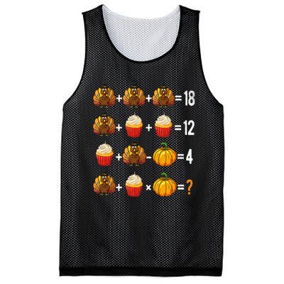 Thanksgiving Order Of Operations Quiz Math Teacher Turkey Mesh Reversible Basketball Jersey Tank