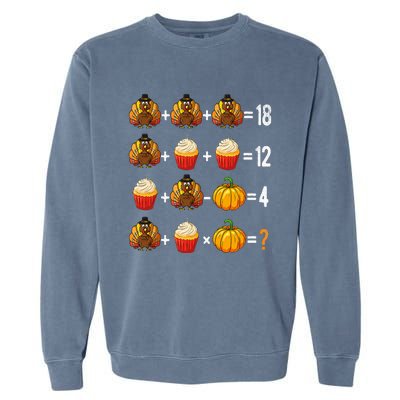 Thanksgiving Order Of Operations Quiz Math Teacher Turkey Garment-Dyed Sweatshirt