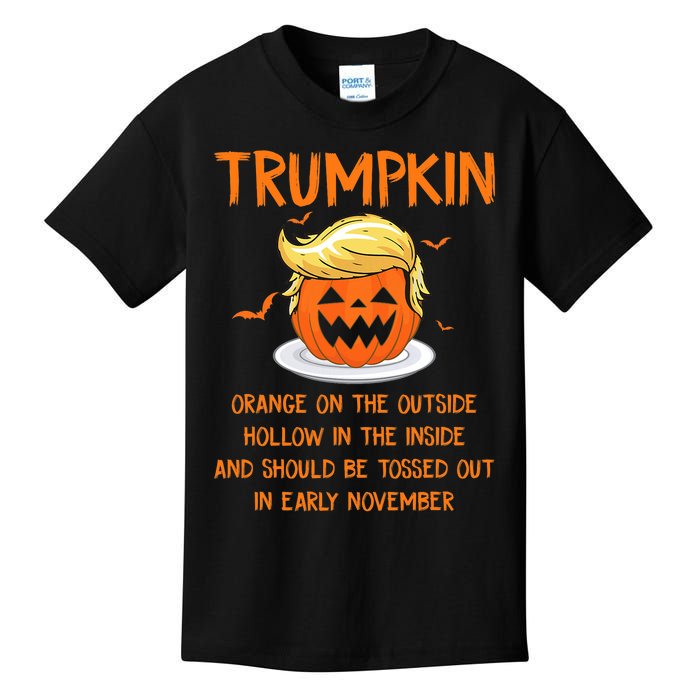 Trumpkin Orange On The Outside Anti Trump Halloween Gifts Kids T-Shirt