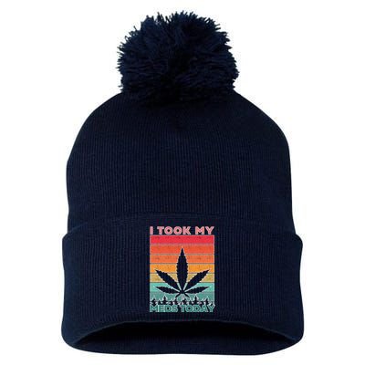 Took My Meds Today Medical Marijuana Pom Pom 12in Knit Beanie