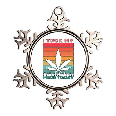 Took My Meds Today Medical Marijuana Metallic Star Ornament