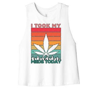 Took My Meds Today Medical Marijuana Women's Racerback Cropped Tank