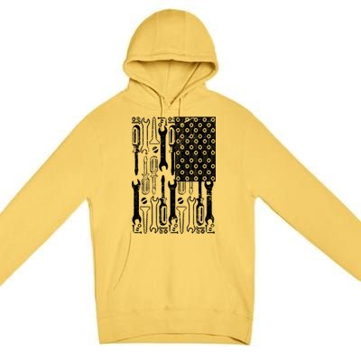 Tool American flag Mechanic Premium Pullover Hoodie