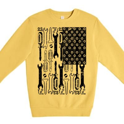 Tool American flag Mechanic Premium Crewneck Sweatshirt