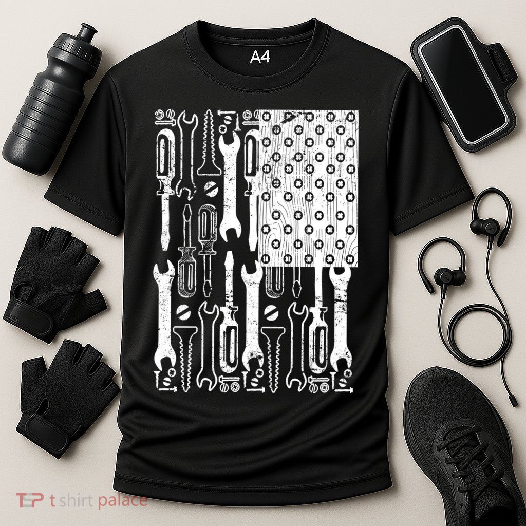 Tool American flag Mechanic Cooling Performance Crew T-Shirt